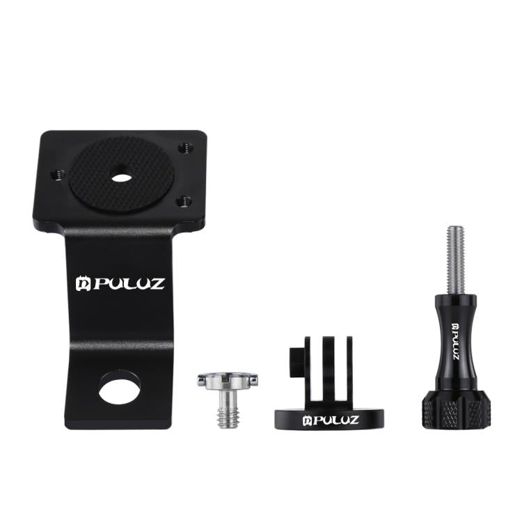 PULUZ Aluminum Alloy Motorcycle Fixed Holder Mount with Tripod Adapter & Screw for GoPro, Insta360, DJI and Other Action Cameras(Black) by PULUZ