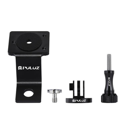 PULUZ Aluminum Alloy Motorcycle Fixed Holder Mount with Tripod Adapter & Screw for GoPro, Insta360, DJI and Other Action Cameras(Black) by PULUZ