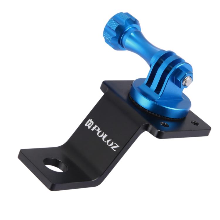 PULUZ Aluminum Alloy Motorcycle Fixed Holder Mount with Tripod Adapter & Screw for GoPro, Insta360, DJI and Other Action Cameras(Blue) by PULUZ