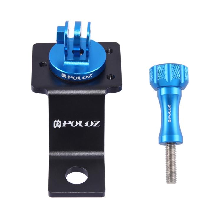 PULUZ Aluminum Alloy Motorcycle Fixed Holder Mount with Tripod Adapter & Screw for GoPro, Insta360, DJI and Other Action Cameras(Blue) by PULUZ