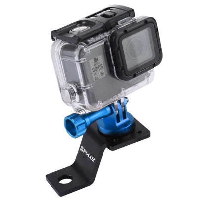 PULUZ Aluminum Alloy Motorcycle Fixed Holder Mount with Tripod Adapter & Screw for GoPro, Insta360, DJI and Other Action Cameras(Blue) by PULUZ