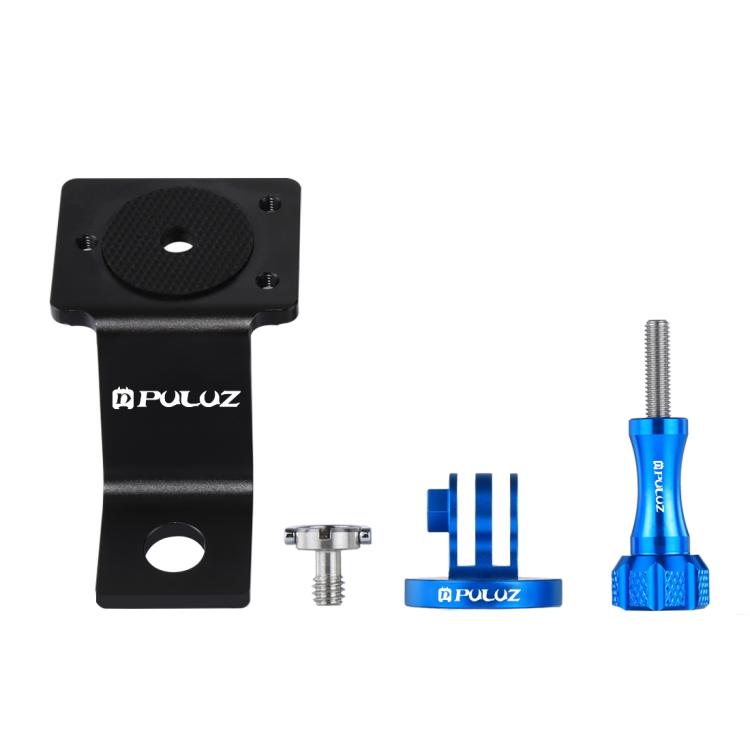 PULUZ Aluminum Alloy Motorcycle Fixed Holder Mount with Tripod Adapter & Screw for GoPro, Insta360, DJI and Other Action Cameras(Blue) by PULUZ