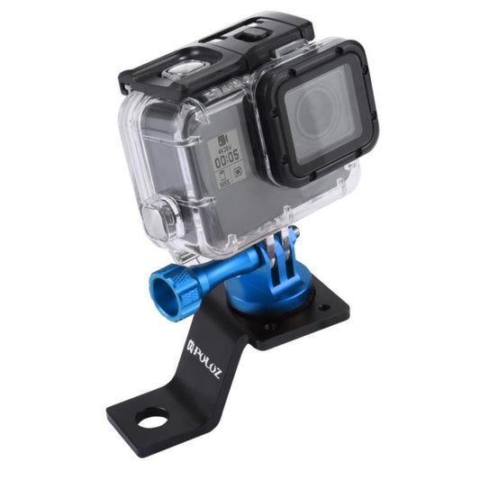 PULUZ Aluminum Alloy Motorcycle Fixed Holder Mount with Tripod Adapter & Screw for GoPro, Insta360, DJI and Other Action Cameras(Blue) by PULUZ