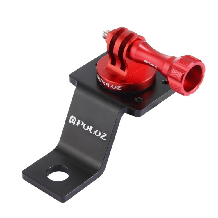 PULUZ Aluminum Alloy Motorcycle Fixed Holder Mount with Tripod Adapter & Screw for GoPro, Insta360, DJI and Other Action Cameras(Red) by PULUZ