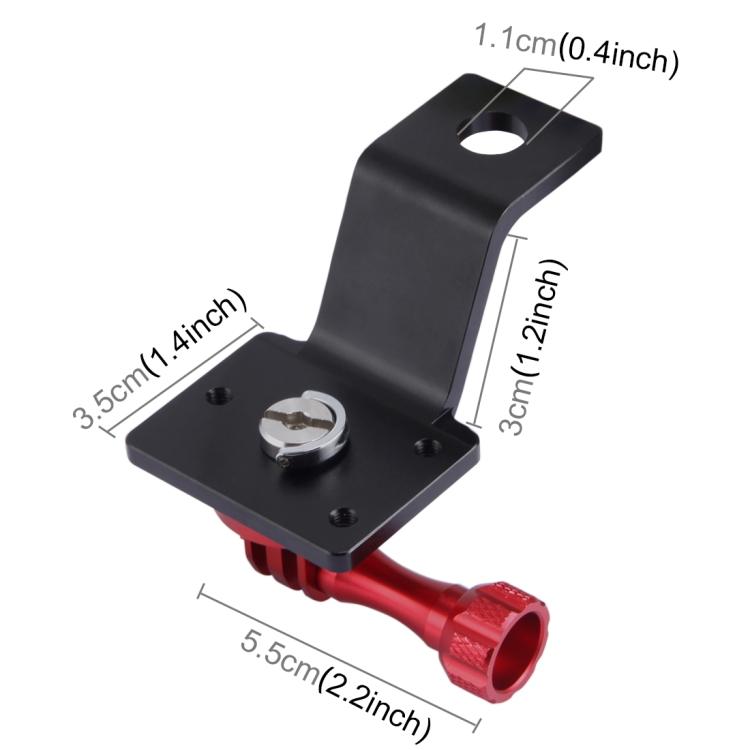 PULUZ Aluminum Alloy Motorcycle Fixed Holder Mount with Tripod Adapter & Screw for GoPro, Insta360, DJI and Other Action Cameras(Red) by PULUZ
