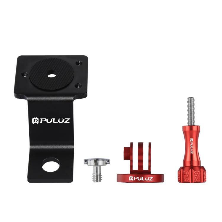 PULUZ Aluminum Alloy Motorcycle Fixed Holder Mount with Tripod Adapter & Screw for GoPro, Insta360, DJI and Other Action Cameras(Red) by PULUZ