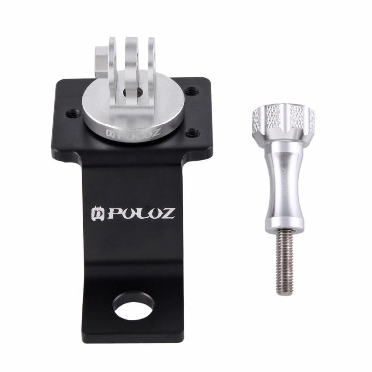 PULUZ Aluminum Alloy Motorcycle Fixed Holder Mount with Tripod Adapter & Screw for GoPro, Insta360, DJI and Other Action Cameras(Silver) by PULUZ