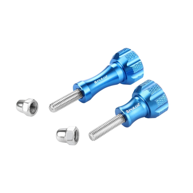 PULUZ CNC Aluminum Thumb Knob Stainless Bolt Nut Screw Set for GoPro, Insta360, DJI and Other Action Cameras(Blue) by PULUZ