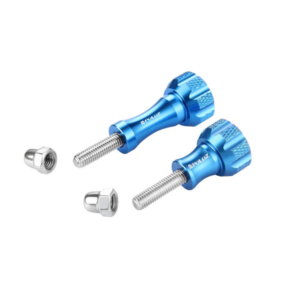 PULUZ CNC Aluminum Thumb Knob Stainless Bolt Nut Screw Set for GoPro, Insta360, DJI and Other Action Cameras(Blue) by PULUZ