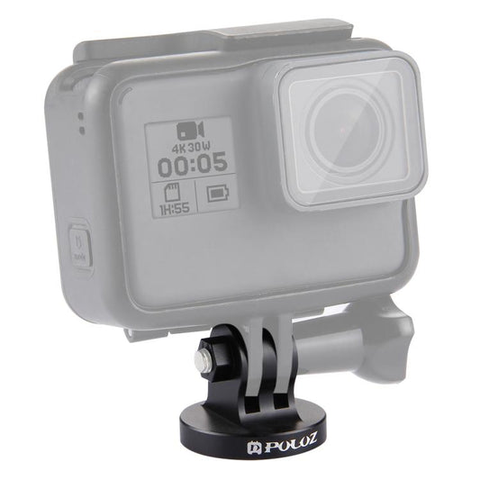 PULUZ 1/4 inch Screw Hole Tripod Mount CNC Adapter for GoPro, Insta360, DJI and Other Action Cameras(Black) by PULUZ