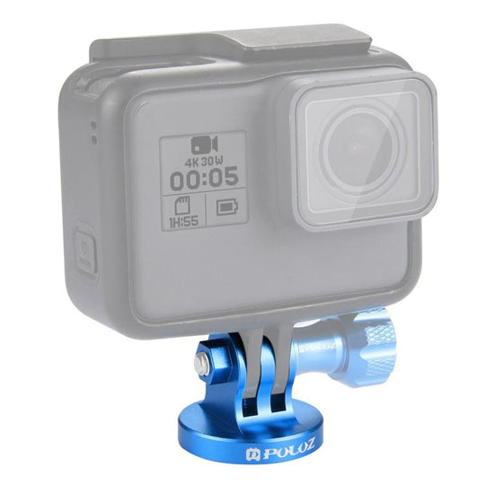 PULUZ 1/4 inch Screw Hole Tripod Mount CNC Adapter for GoPro, Insta360, DJI and Other Action Cameras(Blue)