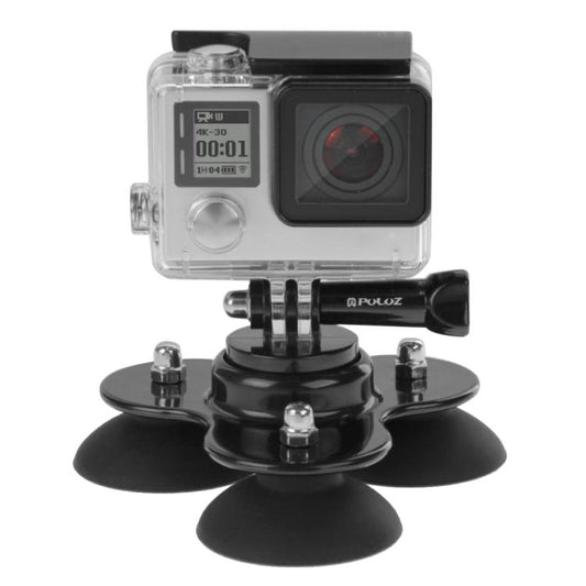 PULUZ Triangle Suction Cup Mount with Screw for GoPro, Insta360, DJI and Other Action Cameras(Black) by PULUZ