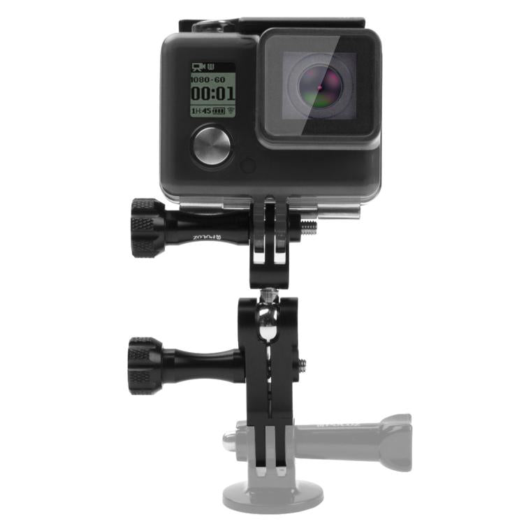 PULUZ CNC Aluminum Ball Joint Mount with 2 Long Screws for GoPro, Insta360, DJI and Other Action Cameras(Black) by PULUZ