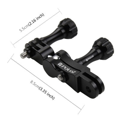 PULUZ CNC Aluminum Ball Joint Mount with 2 Long Screws for GoPro, Insta360, DJI and Other Action Cameras(Black) by PULUZ