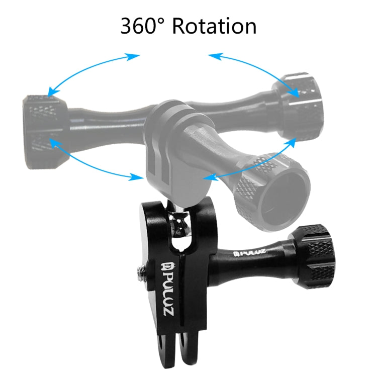 PULUZ CNC Aluminum Ball Joint Mount with 2 Long Screws for GoPro, Insta360, DJI and Other Action Cameras(Black) by PULUZ