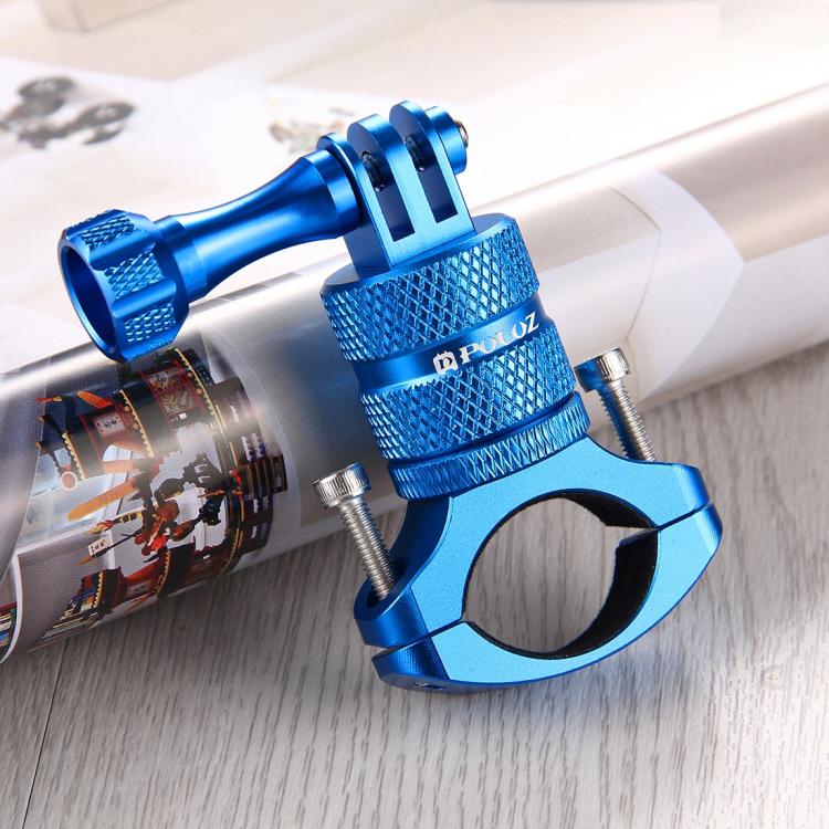 PULUZ 360 Degree Rotation Bike Aluminum Handlebar Adapter Mount with Screw for GoPro, Insta360, DJI and Other Action Cameras(Blue) by PULUZ