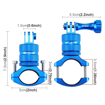 PULUZ 360 Degree Rotation Bike Aluminum Handlebar Adapter Mount with Screw for GoPro, Insta360, DJI and Other Action Cameras(Blue) by PULUZ