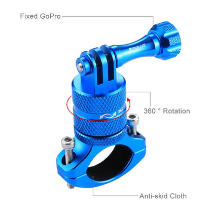 PULUZ 360 Degree Rotation Bike Aluminum Handlebar Adapter Mount with Screw for GoPro, Insta360, DJI and Other Action Cameras(Blue) by PULUZ