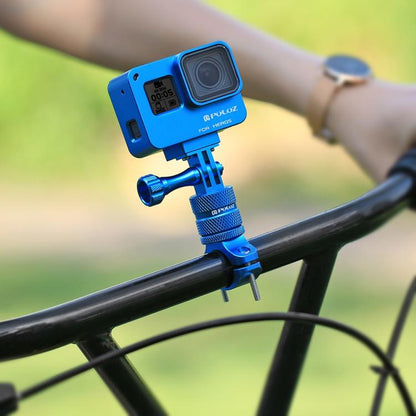 PULUZ 360 Degree Rotation Bike Aluminum Handlebar Adapter Mount with Screw for GoPro, Insta360, DJI and Other Action Cameras(Blue) by PULUZ