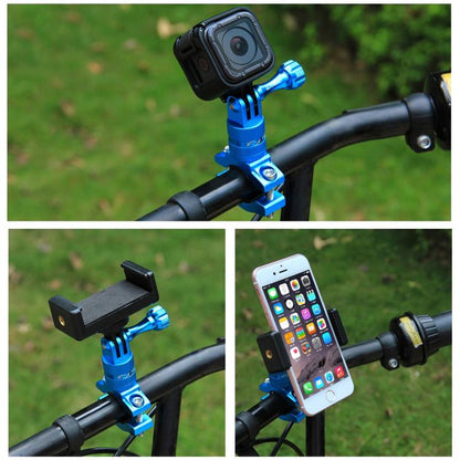 PULUZ 360 Degree Rotation Bike Aluminum Handlebar Adapter Mount with Screw for GoPro, Insta360, DJI and Other Action Cameras(Blue) by PULUZ