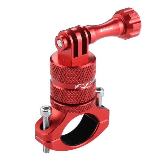 PULUZ 360 Degree Rotation Bike Aluminum Handlebar Adapter Mount with Screw for GoPro, Insta360, DJI and Other Action Cameras(Red) by PULUZ