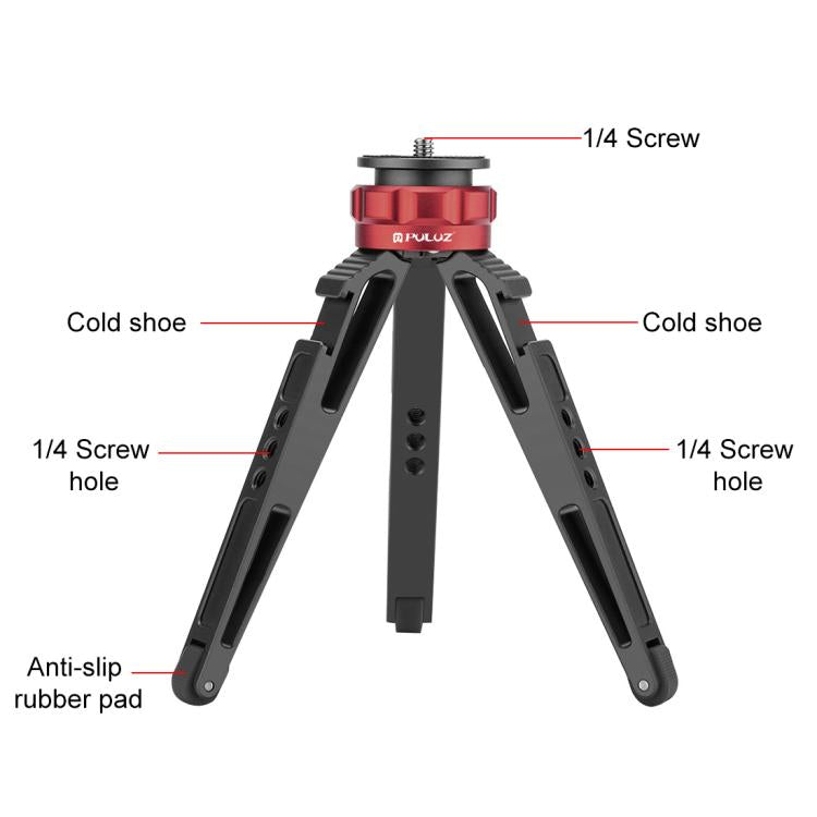 PULUZ Desktop Vlogging Live Tripod Holder with Cold Shoe Bases for DSLR & Digital Cameras, Adjustable Height: 7.5-14.5cm by PULUZ
