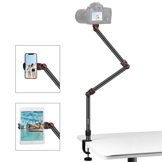 PULUZ Overhead Camera Mount C-Clamp Desk Stand Live Holder(Black) by PULUZ