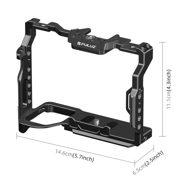 PULUZ Metal Camera Cage Stabilizer Rig for Sony A7 IV / ILCE-7M4 / A7M4 / A7M3 / A7R3 / A7R III / A7R5(Black) by PULUZ