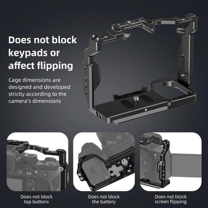PULUZ Metal Camera Cage Stabilizer Rig for Sony A7 IV / ILCE-7M4 / A7M4 / A7M3 / A7R3 / A7R III / A7R5(Black) by PULUZ
