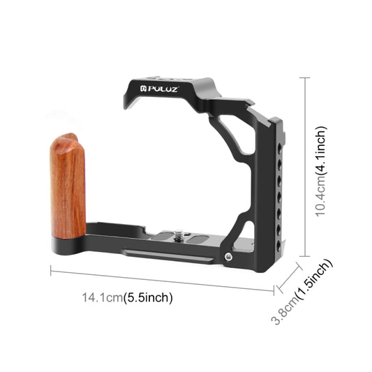 For Nikon ZFC PULUZ Wood Handle Metal Camera Cage Stabilizer Rig(Black) by PULUZ