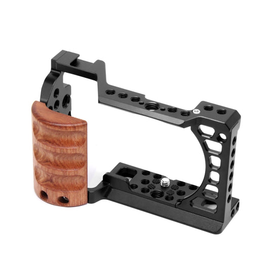 For Sony A6400 / A6300 / A6100 / A6000 PULUZ Wood Handle Metal Camera Cage Stabilizer Rig by PULUZ