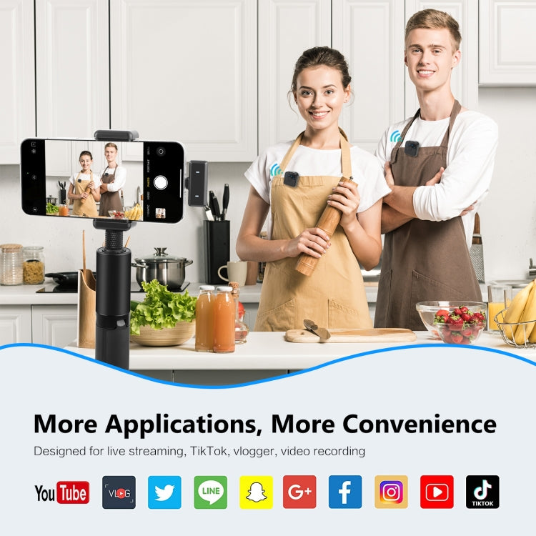 PULUZ Magnetic Lavalier Wireless Microphone with Charging Case Box, 8 Pin RX Receiver and 2 TX Microphones (Black) - Microphone by PULUZ | Online Shopping UK | buy2fix