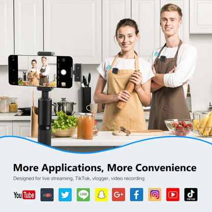 PULUZ Magnetic Lavalier Wireless Microphone with Charging Case Box, 8 Pin RX Receiver and 2 TX Microphones (Black) - Microphone by PULUZ | Online Shopping UK | buy2fix