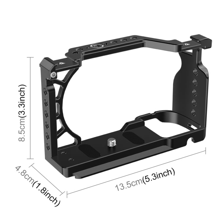 For Sony A6500 / A6400 / A6300 / A6000 PULUZ Metal Camera Cage Expansion Mount Stabilizer Rig (Black) - Camera Cage by PULUZ | Online Shopping UK | buy2fix