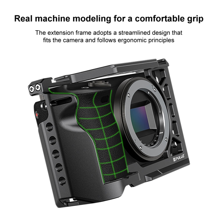 For Sony A6500 / A6400 / A6300 / A6000 PULUZ Metal Camera Cage Expansion Mount Stabilizer Rig (Black) - Camera Cage by PULUZ | Online Shopping UK | buy2fix