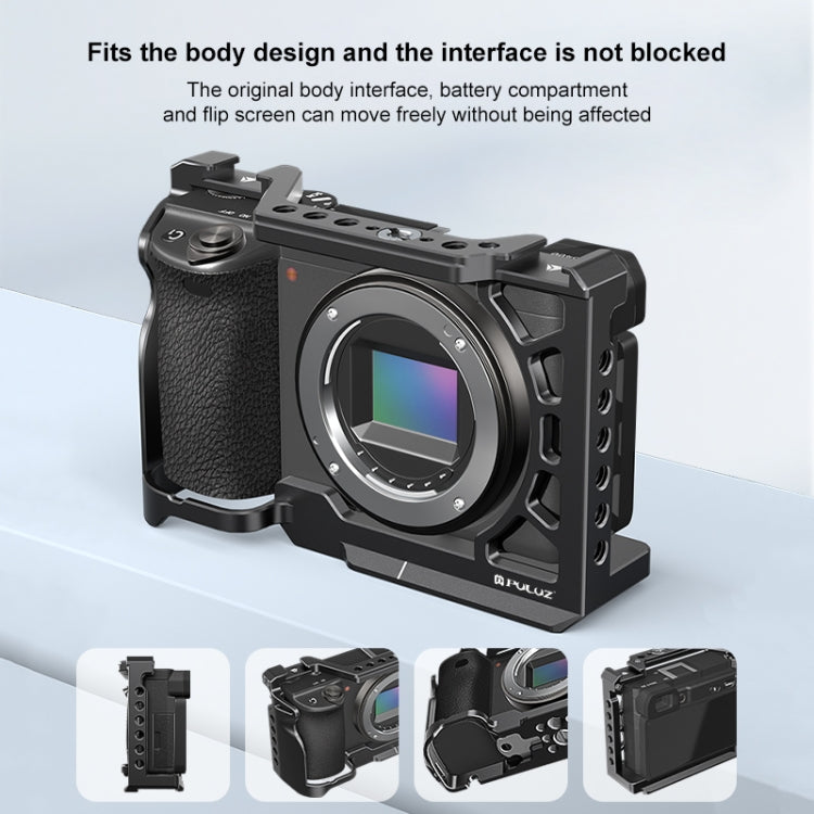 For Sony A6500 / A6400 / A6300 / A6000 PULUZ Metal Camera Cage Expansion Mount Stabilizer Rig (Black) - Camera Cage by PULUZ | Online Shopping UK | buy2fix