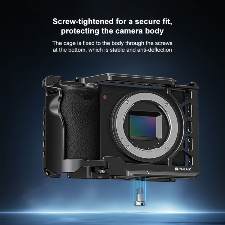 For Sony A6500 / A6400 / A6300 / A6000 PULUZ Metal Camera Cage Expansion Mount Stabilizer Rig (Black) - Camera Cage by PULUZ | Online Shopping UK | buy2fix