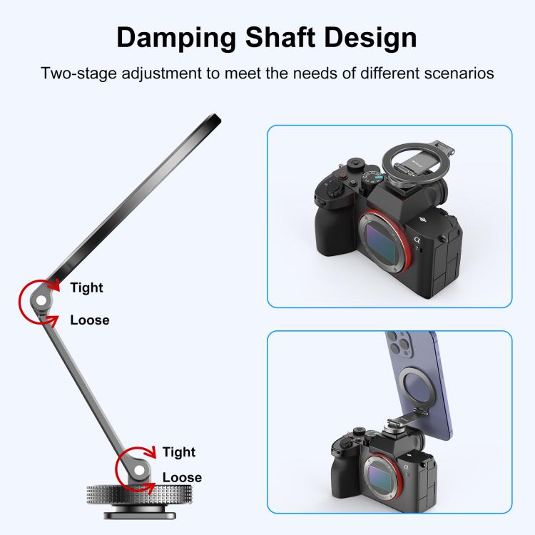 PULUZ Foldable MagSafe Magnet Cold Shoe On-Camera Phone Mount (Grey) - Desktop Holder by PULUZ | Online Shopping UK | buy2fix