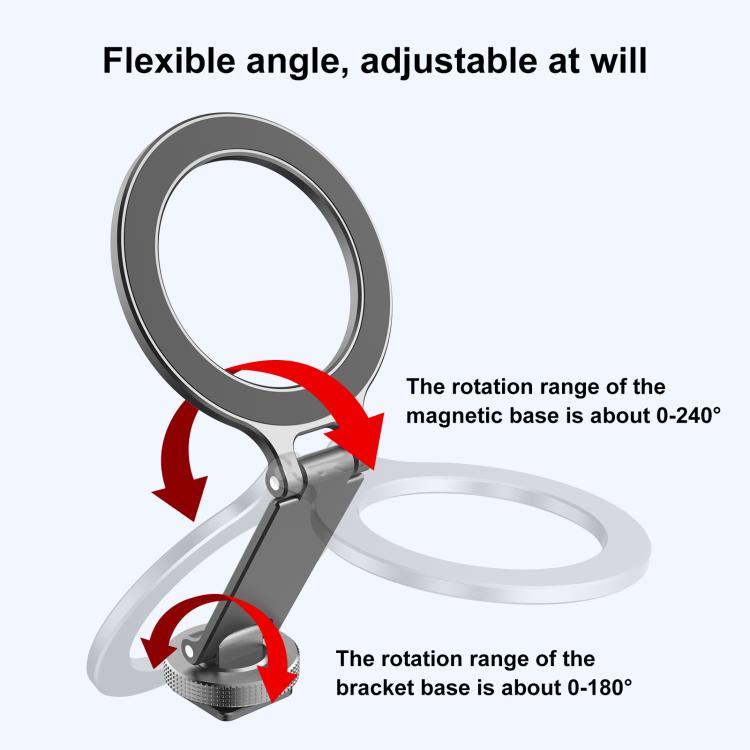 PULUZ Foldable MagSafe Magnet Cold Shoe On-Camera Phone Mount (Grey) - Desktop Holder by PULUZ | Online Shopping UK | buy2fix