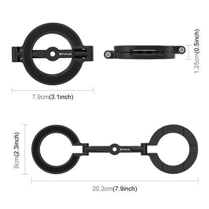 PULUZ MagSafe Dual-Head Magnetic Folding Phone Holder Bracket (Black) - Desktop Holder by PULUZ | Online Shopping UK | buy2fix