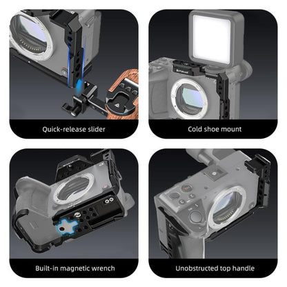 For Sony Cinema Line FX2 / ILME-FX2B PULUZ Metal Camera Cage Stabilizer Rig(Black) - Camera Cage by PULUZ | Online Shopping UK | buy2fix