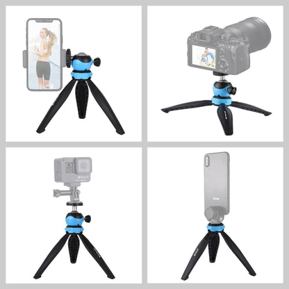 PULUZ 20cm Pocket Plastic Tripod Mount with 360 Degree Ball Head for Smartphones, GoPro, DSLR Cameras(Blue) by PULUZ