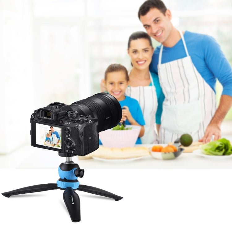PULUZ 20cm Pocket Plastic Tripod Mount with 360 Degree Ball Head for Smartphones, GoPro, DSLR Cameras(Blue) by PULUZ