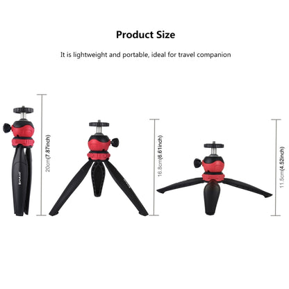 PULUZ 20cm Pocket Plastic Tripod Mount with 360 Degree Ball Head for Smartphones, GoPro, DSLR Cameras(Red) by PULUZ