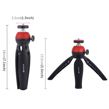 PULUZ Pocket Mini Tripod Mount with 360 Degree Ball Head for Smartphones, GoPro, DSLR Cameras(Red) by PULUZ
