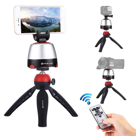 PULUZ Electronic 360 Degree Rotation Panoramic Head + Tripod Mount + GoPro Clamp + Phone Clamp with Remote Controller for Smartphones, GoPro Action Cameras(Red) by PULUZ