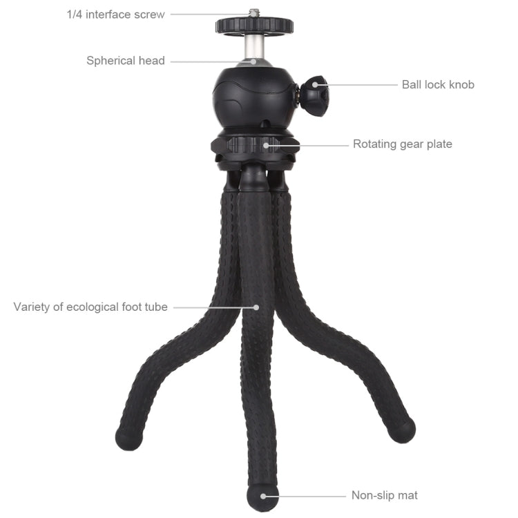 PULUZ Mini Octopus Flexible Tripod Holder with Ball Head for SLR Cameras, GoPro, Cellphone, Size: 25cmx4.5cm by PULUZ