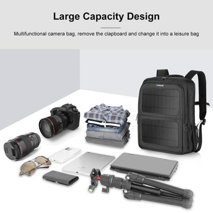 PULUZ 12W Solar Power Outdoor Portable Camera Dual Shoulders Backpack Laptop Bag (Black) by PULUZ