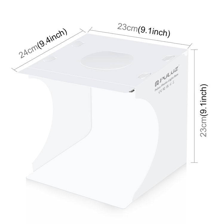 PULUZ 20cm Folding Portable 550LM Light Photo Lighting Studio Shooting Tent Box Kit with 2 Colors Backdrops (Black, White), Unfold Size: 24cm x 23cm x 23cm by PULUZ