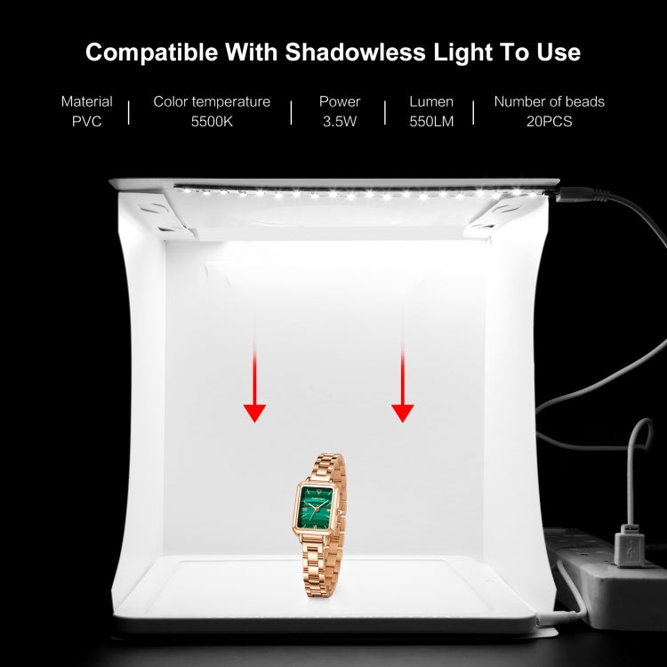 PULUZ 20cm Folding Portable 550LM Light Photo Lighting Studio Shooting Tent Box Kit with 2 Colors Backdrops (Black, White), Unfold Size: 24cm x 23cm x 23cm by PULUZ
